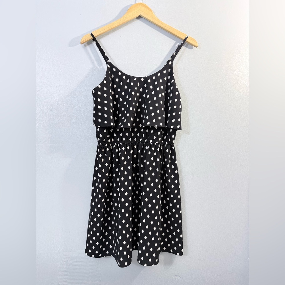 Elle Black and White Polka Dot Mini Dress Size S